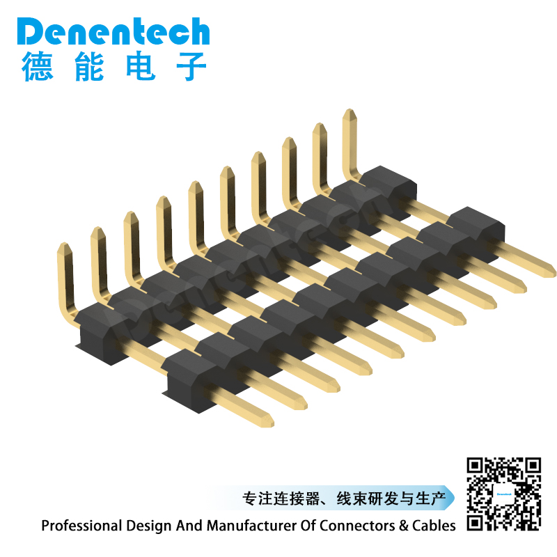 Denentech  2.0mm pin header single row dual plastic right angle   pin header right angle